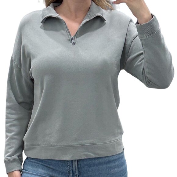 Barefoot Dreams MC Half Zip Long Sleeve Pullover Sweatshirt in Meadow Green Sz M - Picture 5 of 16